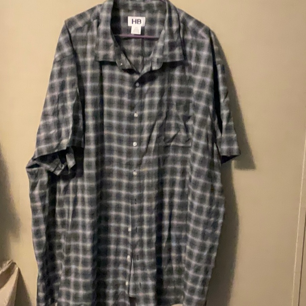 HBCali Gray and Black Casual Button Down Shirt